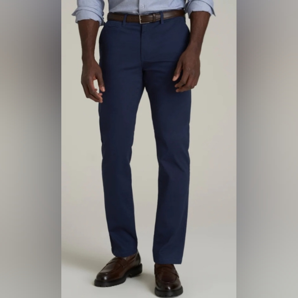 American Tall Men's Straight Blue Chino Pants Size 34 x 40 Long NEW NWT